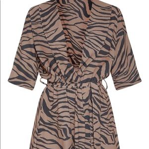 NWT PrettyLittleThing Beige Tiger Tea Dress